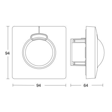 Steinel 058227 - Kustību sensors HF 3360 V3 KNX kvadrātveida, balts