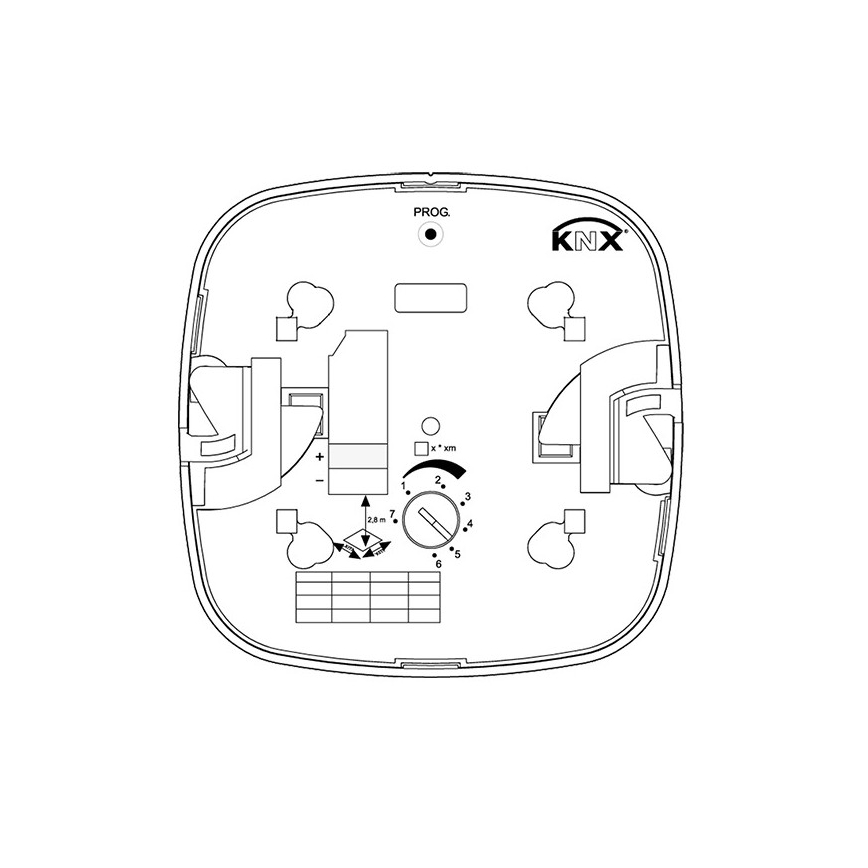 Steinel 079390 - Klātbūtnes detektors IR Quattro 8m V3 KNX balts