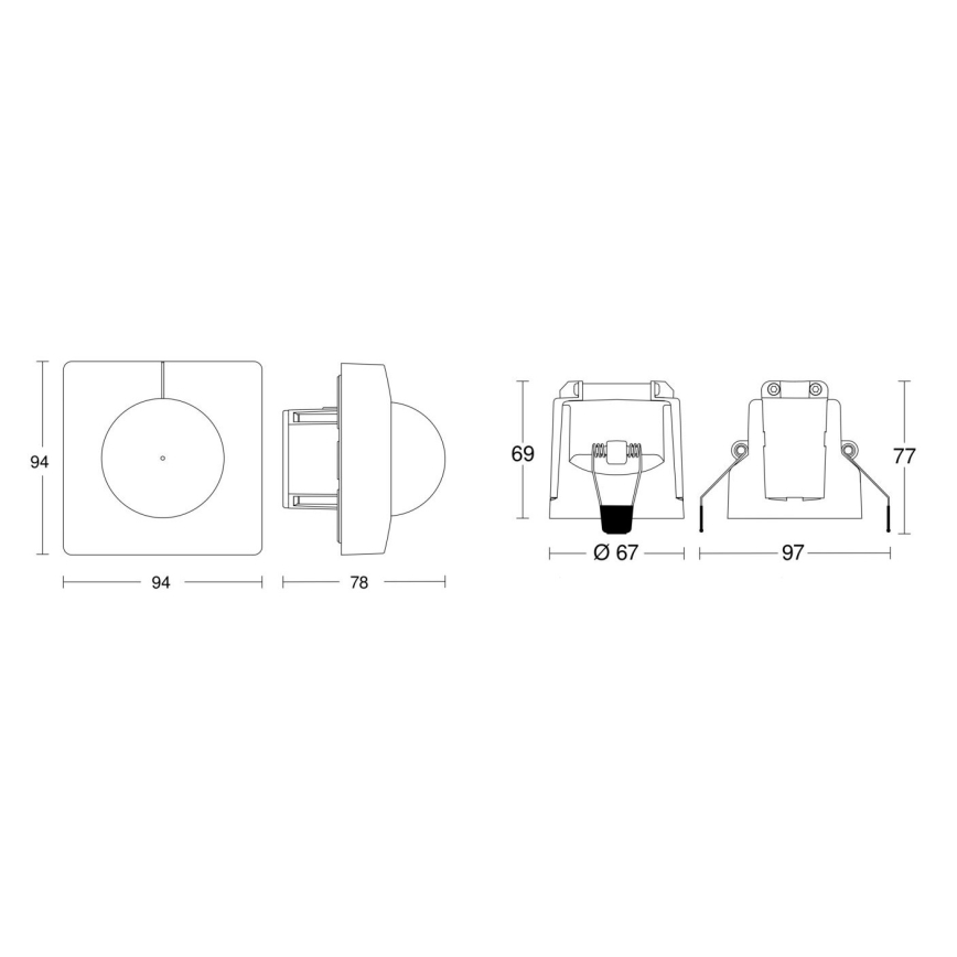 Steinel 079673 - Kustību sensors IS 345 COM1 230V balts