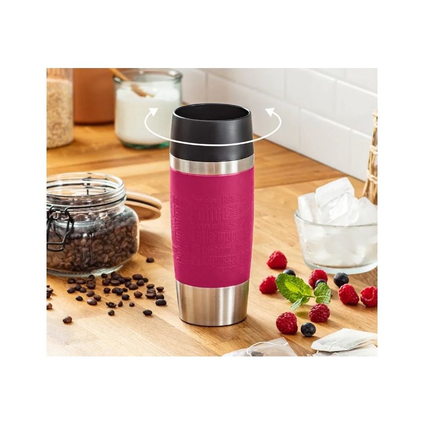 Tefal - Ceļojumu krūze 360 ml TRAVEL MUG nerūsējošs tērauds/rozā