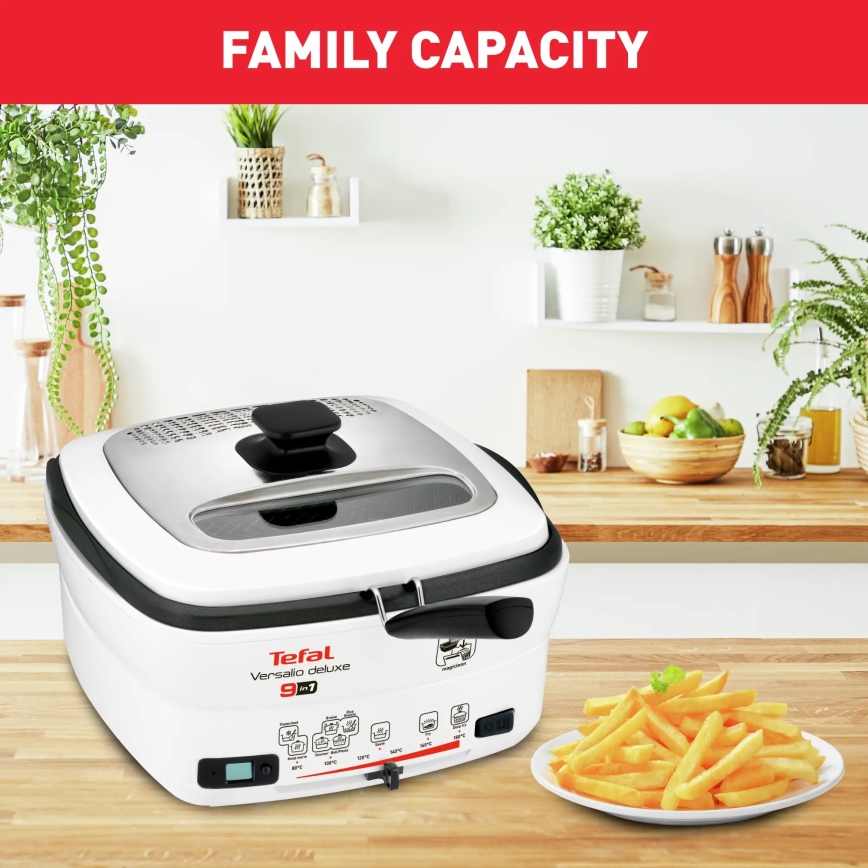 Tefal - Daudzfunkcionāls fritieris 9in1 VERSALIO DE LUXE 1600W/230V 2 l balta