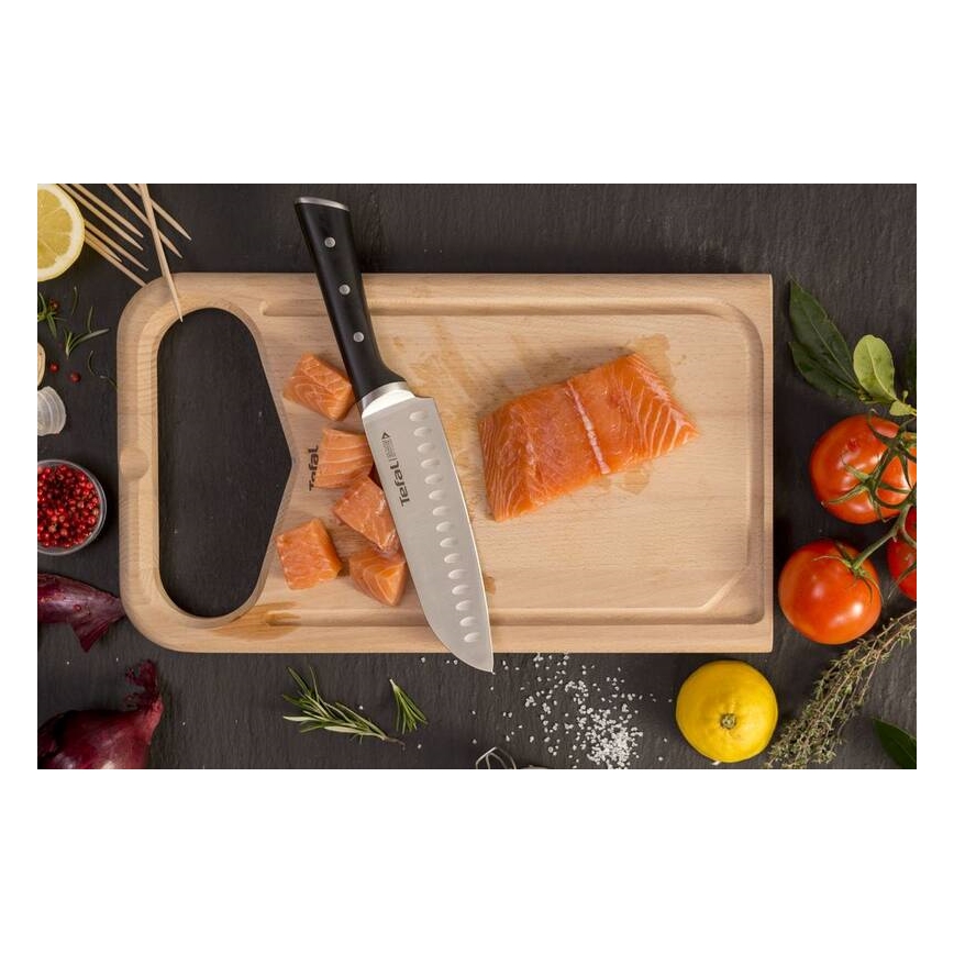 Tefal - Nerūsējoša tērauda nazis santoku ICE FORCE 18 cm hroms/melna