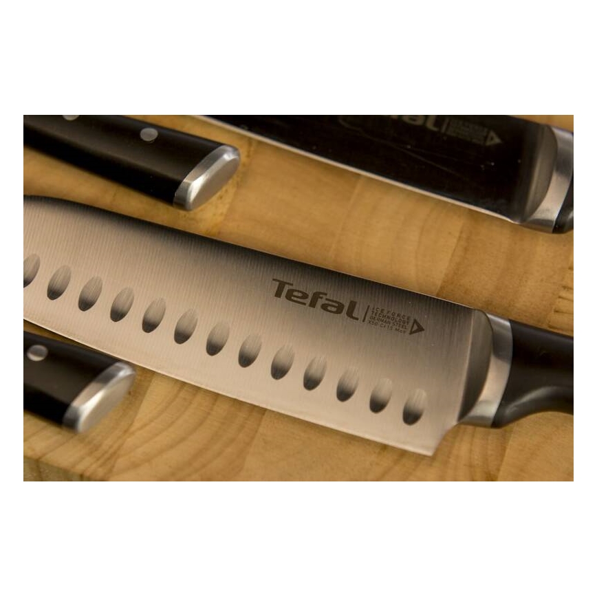 Tefal - Nerūsējoša tērauda nazis santoku ICE FORCE 18 cm hroms/melna