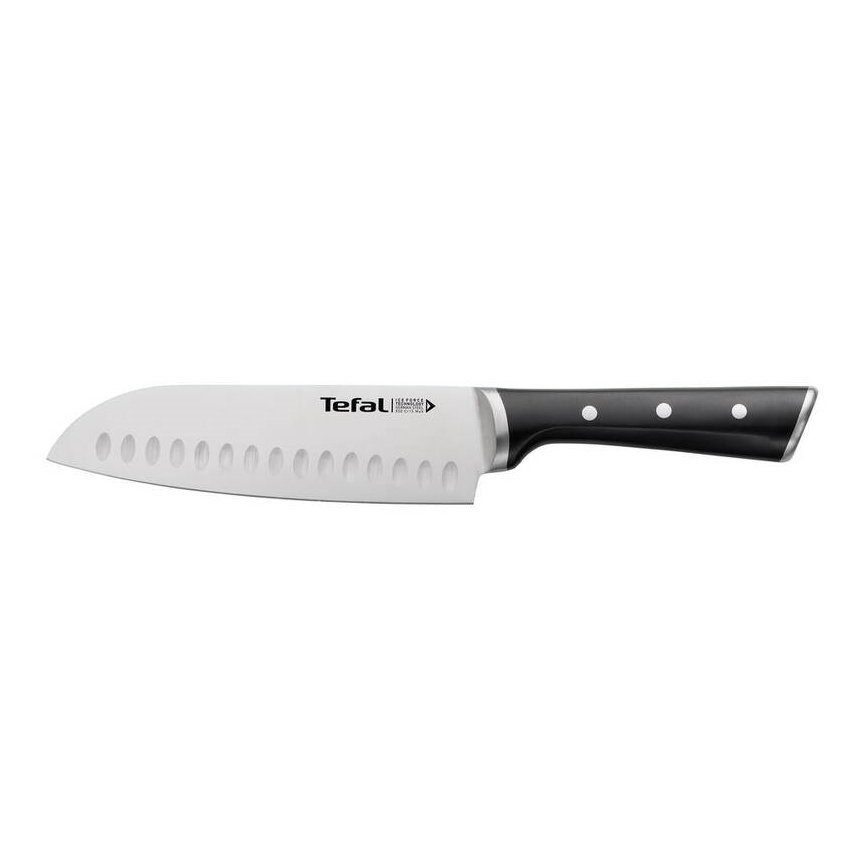 Tefal - Nerūsējoša tērauda nazis santoku ICE FORCE 18 cm hroms/melna