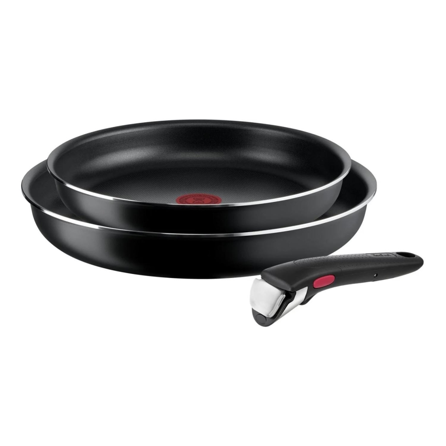 Tefal - Pannu komplekts 3 gab. INGENIO EASY COOK & CLEAN BLACK