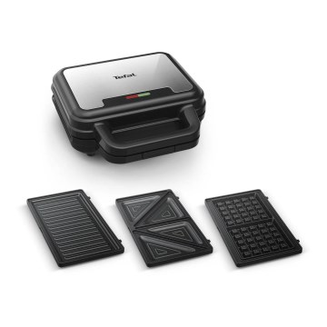 Tefal - Sviestmaižu pagatavošanas ierīce ULTRA COMPACT 3in1 700W/230V melna/hroms