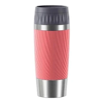 Tefal - Termo krūze 360 ml EASY TWIST MUG nerūsējošs tērauds/rozā