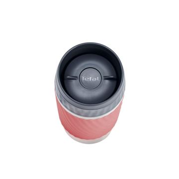 Tefal - Termo krūze 360 ml EASY TWIST MUG nerūsējošs tērauds/rozā