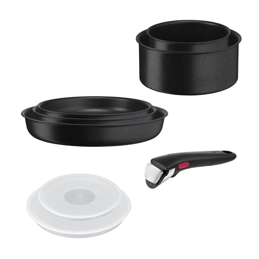 Tefal - Virtuves trauku komplekts 8 gab. INGENIO BLACK STONE