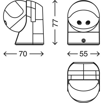 Telefunken 306404TF - Āra kustību sensors 180° IP44 sudraba