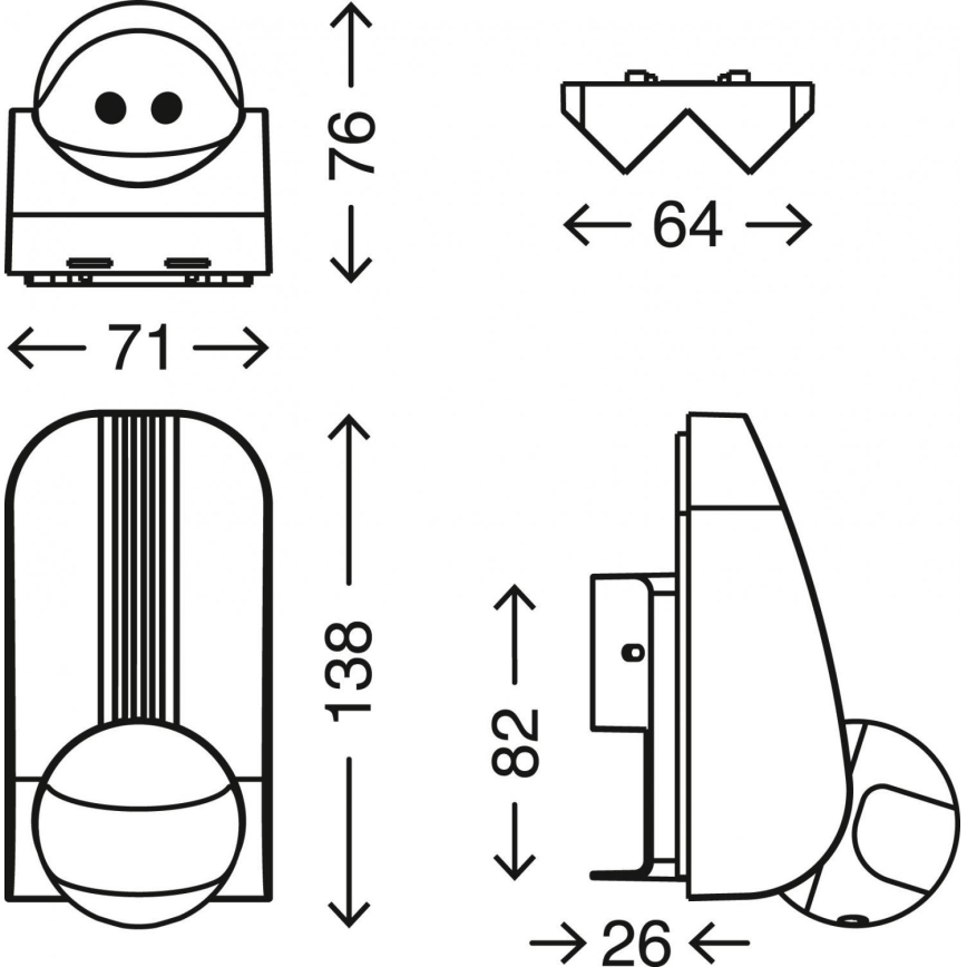 Telefunken 306505TF - Āra kustību sensors 180° IP44 melna