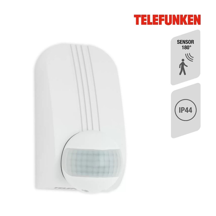 Telefunken 306506TF - Āra kustību sensors 180° IP44 balta