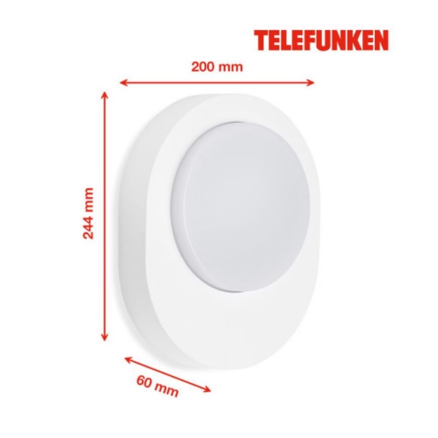Telefunken 312006TF - LED Āra sienas lampa LED/8W/230V IP44 balta