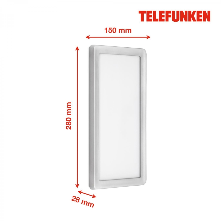 Telefunken 313604TF - LED Āra sienas lampa LED/16W/230V IP44 sudraba