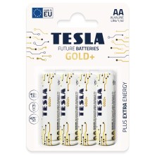 Tesla Batteries - 4 gab. Sārmaina baterija AA GOLD+ 1,5V 3200 mAh