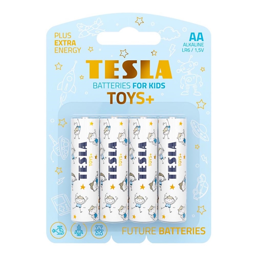 Tesla Batteries - 4 gab. Sārmaina baterija AA TOYS+ 1,5V 2900 mAh