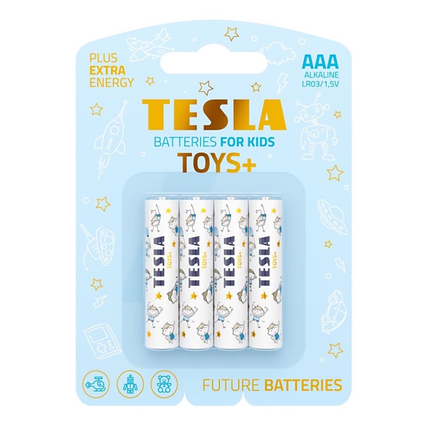 Tesla Batteries - 4 gab. Sārmaina baterija AAA TOYS+ 1,5V 1300 mAh