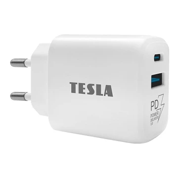 TESLA Electronics - Ātrās uzlādes adapteris Power Delivery 25W balta