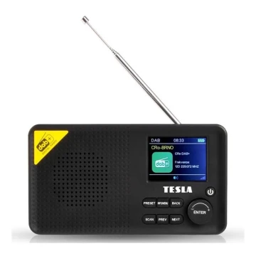 TESLA Electronics - Radio DAB+ FM 5W/1800 mAh melna