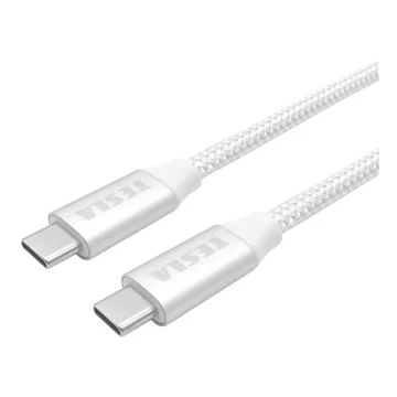 TESLA Electronics - USB vads USB-C 3.2 savienotājs Power Delivery 1m 100W balta