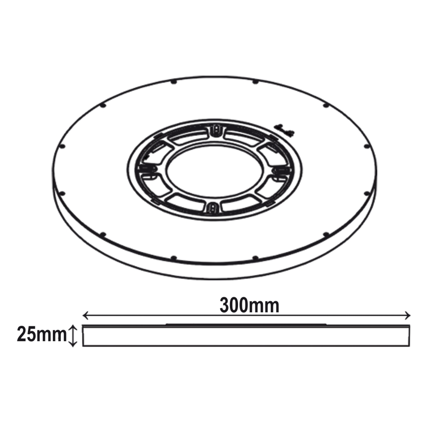 Top Lampa - LED Griestu lampa REVIT LED/24W/230V 3000/4000/6500K d. 30 cm melna