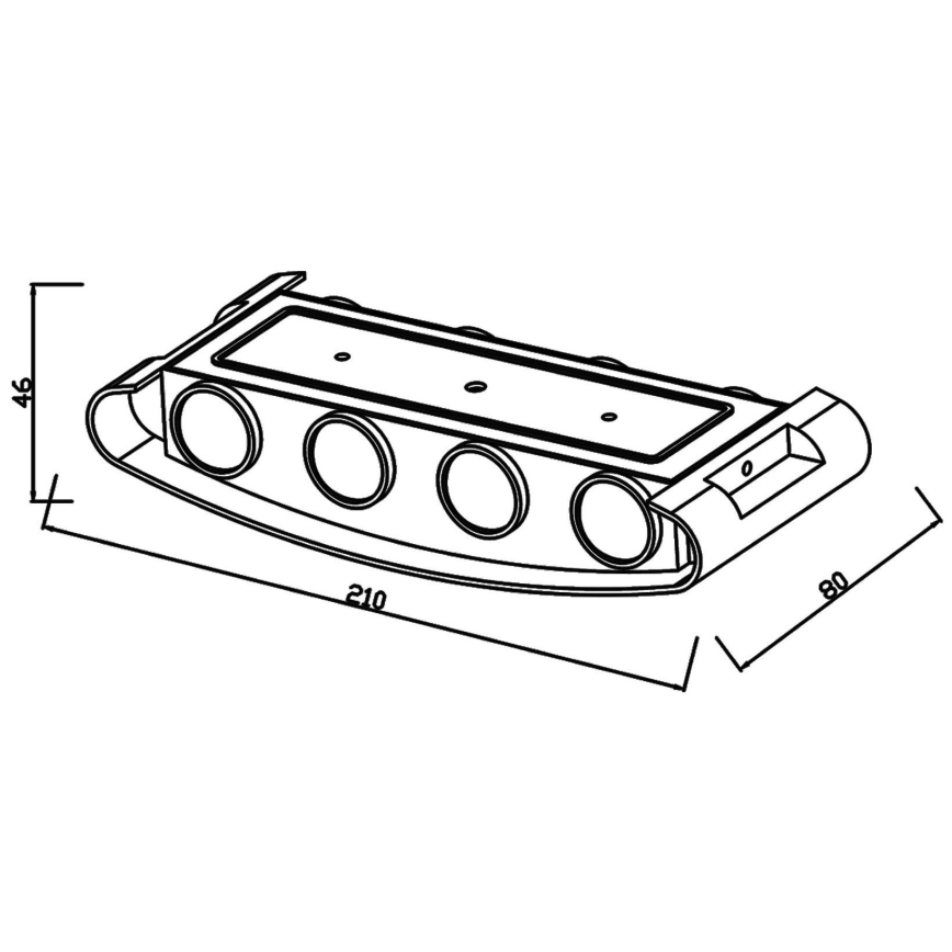 Top Light - LED Āra sienas lampa RAY B LED/8W/230V IP44 4000K balta