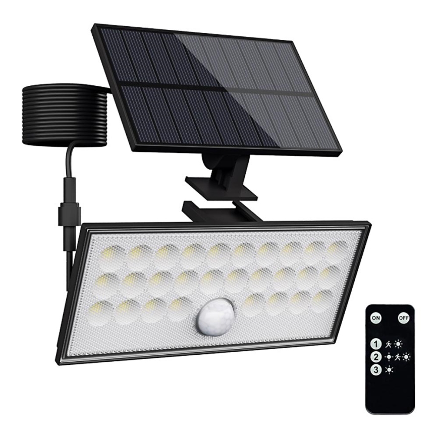 Top Light - LED Saules enerģijas prožektors ar sensoru HELEON VARIO LED/8W/3,7V IP65 4000K + tālvadības pults