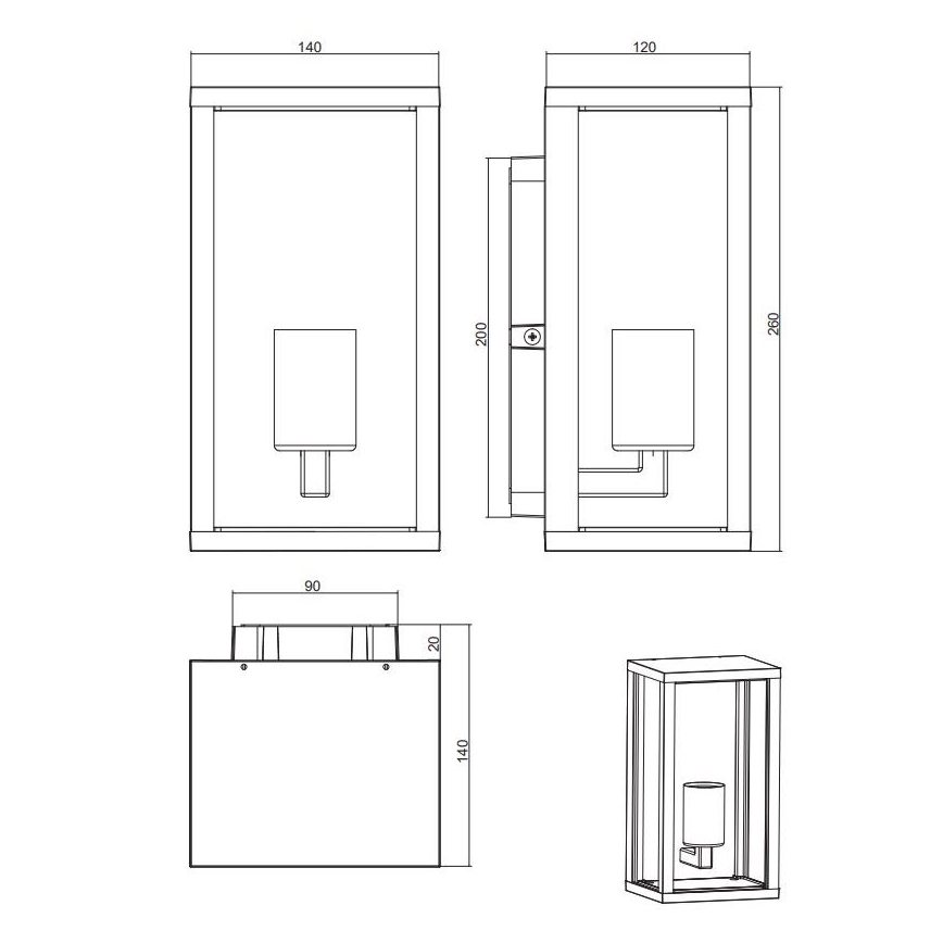 Trio - Āra sienas lampa GARONNE 1xE27/60W/230V IP44