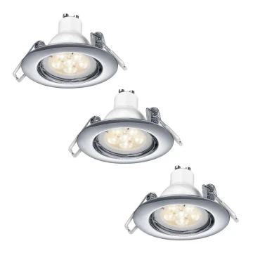 TRIO - KOMPLEKTS 3x LED aptumšojams iebūvējams griestu gaismeklis LED/5,5W/230V