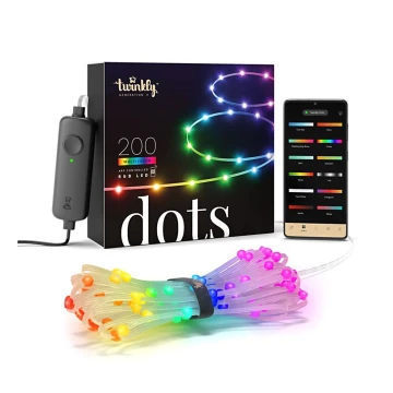 Twinkly - LED RGB Āra aptumšojama josla DOTS 200xLED 10 m IP44 Wi-Fi