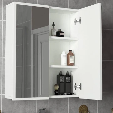 Vannas istabas skapītis ar spoguli KAYLA 78x60 cm balts