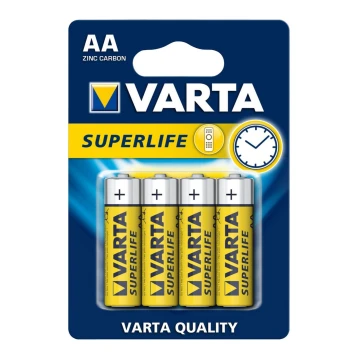 Varta 2006 - 4 gab Cinka-karbona baterija SUPERLIFE AA 1,5V