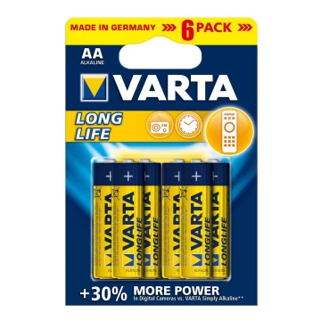 Varta 4106 - 6 gab Alkaline baterija LONGLIFE EXTRA AA 1,5V