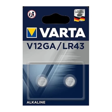 Varta 4278101402 - 2 gab Sēra pogas baterijas ELECTRONICS V12GA 1,5V