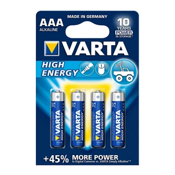 Varta 4903 - 4 gab Alkaline baterija HIGH ENERGY AAA 1,5V