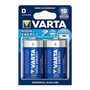 Varta 4920 - 2 gab Alkaline baterija HIGH ENERGY D 1,5V