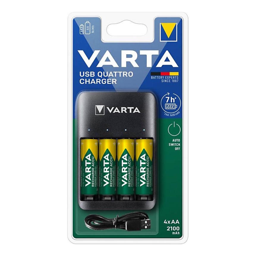 Varta 57652101451 - Baterijas lādētājs 4xAA/AAA 2100mAh 5V