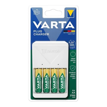 Varta 57657101451 - Baterijas lādētājs 4xAA/AAA 2100mAh 230V