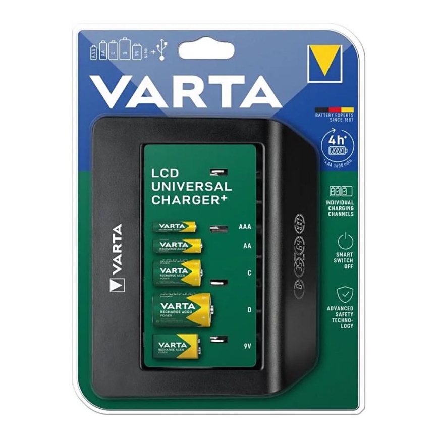 Varta 57688101401 - LCD Universāls baterijas lādētājs 230V