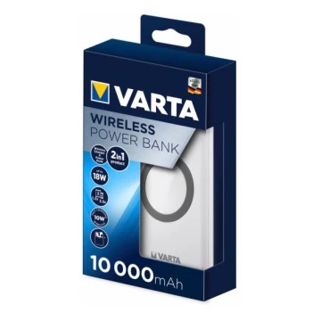 Varta 57913101111 - Ārējais akumulators ar bezvadu uzlādi ENERGY 10000mAh/3x2,4V