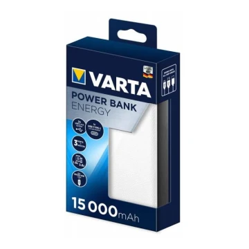 Varta 57977101111 - Ārējais akumulators ENERGY 15000mAh/2x2,4V balts