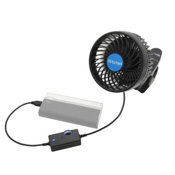 Ventilators ar stiprinājumu USB 4W/5V melna