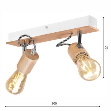 Virsapmetuma lustra GUSTAVO 2xE27/60W/230V dižskābardis - FSC sertificēts