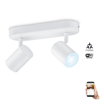 WiZ - LED Aptumšojams starmetis IMAGEO 2xGU10/4,9W/230V 2700-6500K Wi-Fi CRI 90 balts