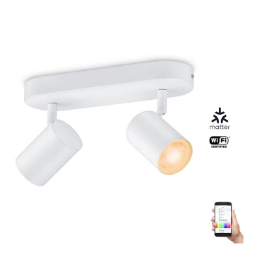 WiZ - LED RGBW Aptumšojams starmetis IMAGEO 2xGU10/4,9W/230V 2200-6500K Wi-Fi CRI 90 balts