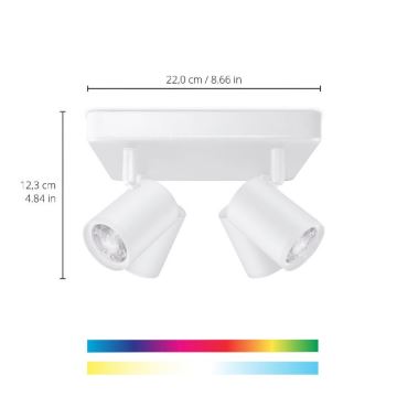 WiZ - LED RGBW Aptumšojams starmetis IMAGEO 4xGU10/4,9W/230V 2200-6500K Wi-Fi CRI 90 balts