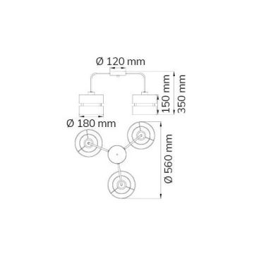 Wofi 11253 - Lustra ar stieni BELLE 3xE27/42W/230V