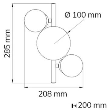 Wofi 4014.03.14.9000 - LED Sienas lampa VILLA 3xG9/3W/230V