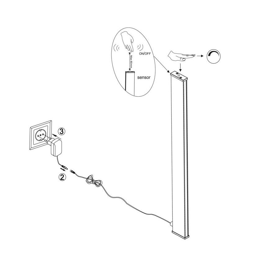 Wofi 8096.1.51.8000 - LED Aptumšojama galda lampa ar sensoru SYDNEY LED/13W/230V 3000K