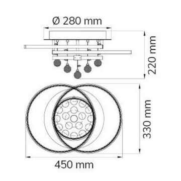 Wofi 9103.01.01.8420 - LED Aptumšojama virsapmetuma lustra MEDLEY LED/37W/230V